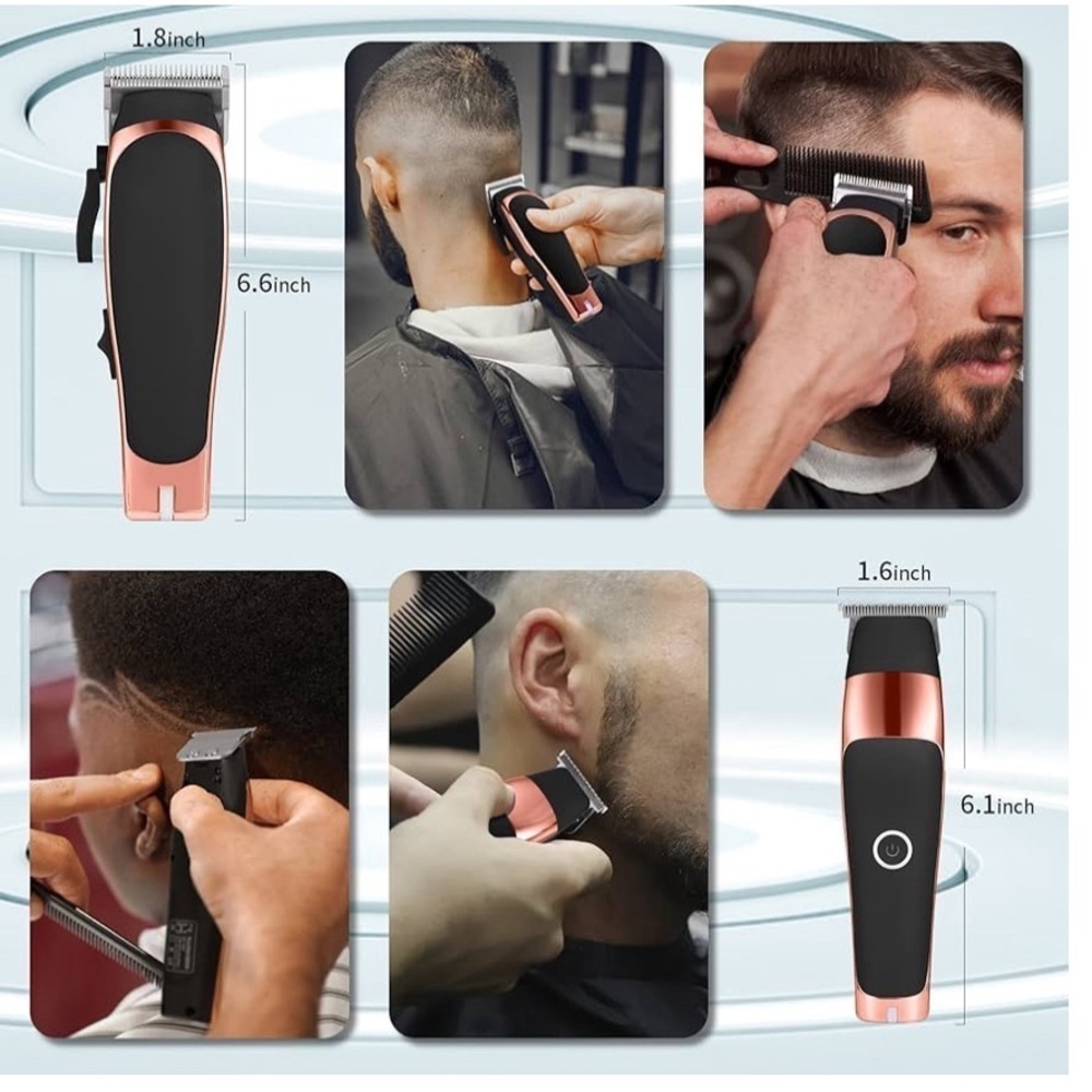 Audoc Professional Cordless Hair Clippers and Trimmers Set. Barber Clippers